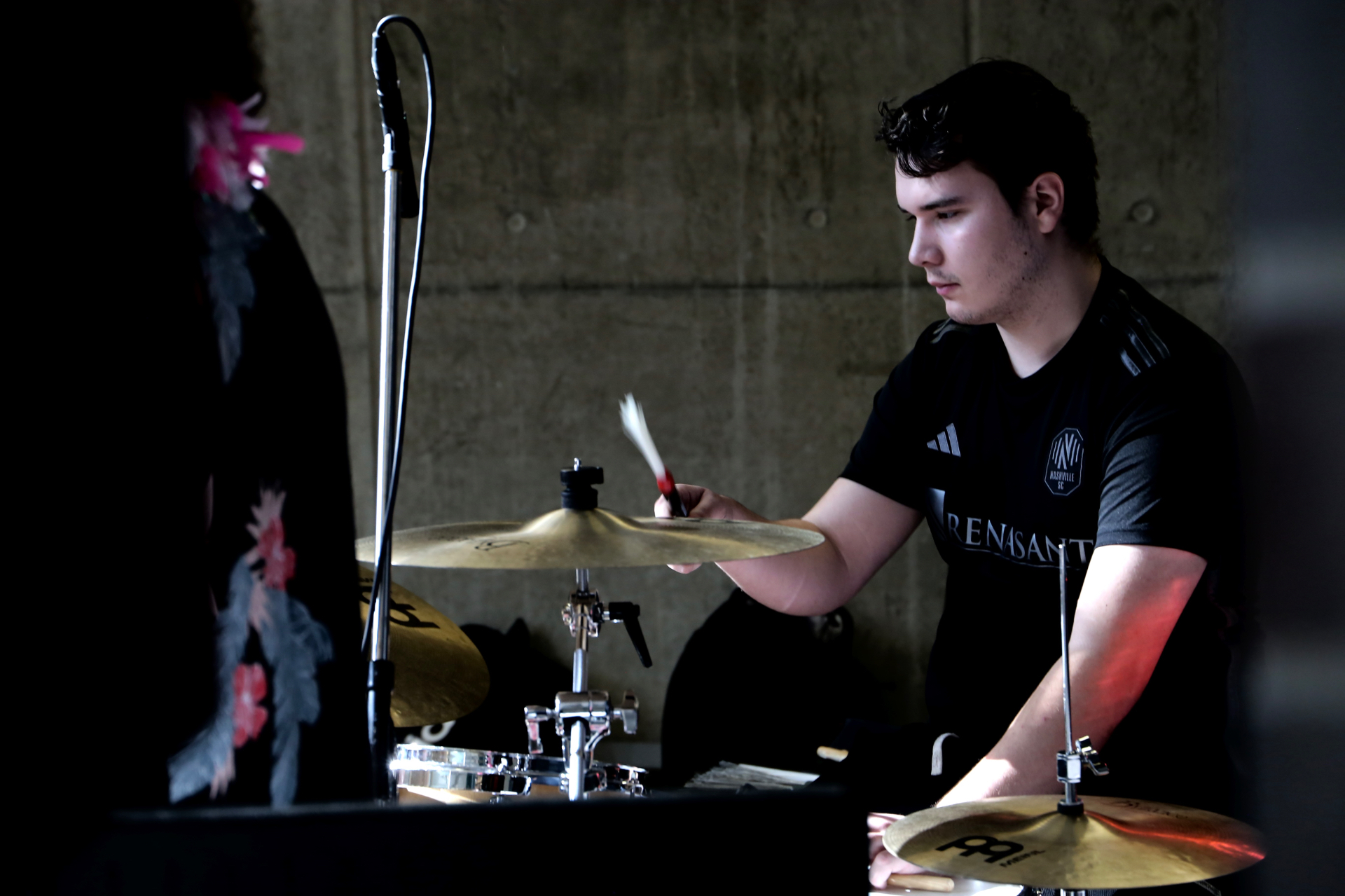 Kieran Slaven playing drums